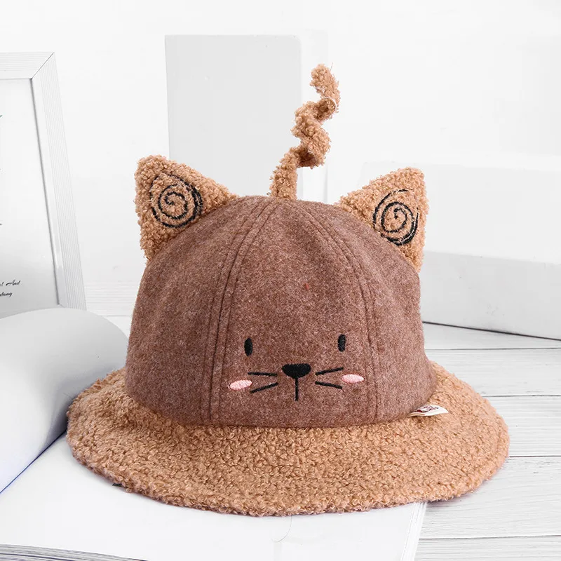 Модная Милая шапка для маленьких мальчиков; осенне-зимние шапки для маленьких девочек; шапка для малышей; шапка с рисунком кота для малышей