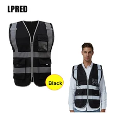 Защитный светоотражающий жилет строительный жилет Спецодежда Рабочий жилет с несколькими карманами черный жилет