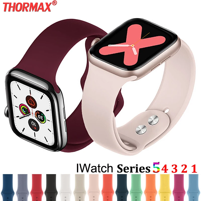 Силиконовый спортивный ремешок для apple watch 42 мм 38 версия 5/4/3/2/1 наручных часов iwatch