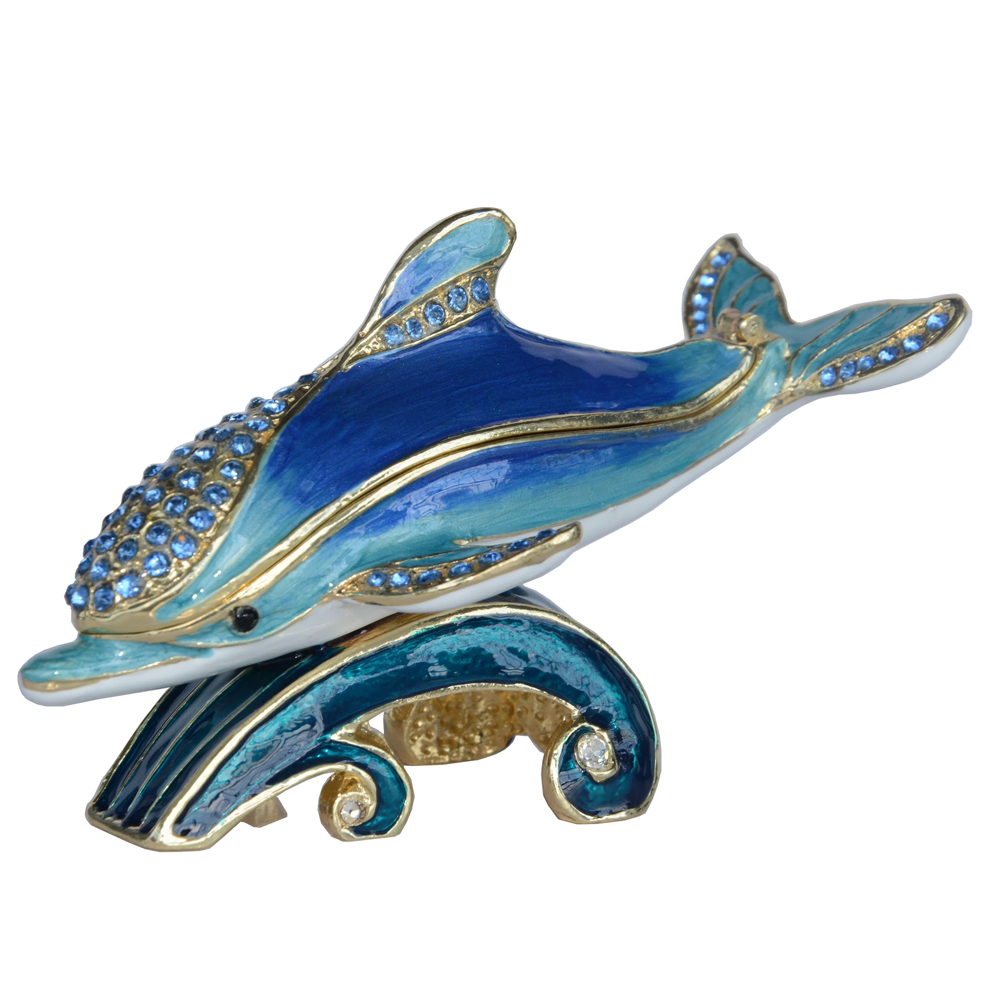 Dolphin Jewelled Trinket Box Nautical Figurine Sea Life Decoration Birtthday Gifts