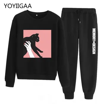 

2020 Fashion Women Sport Suit Casual 2pcs Women Hooded Sets Long Sleeve Sweatshirt + Pants Warm Women Sport Suit Outfit Female