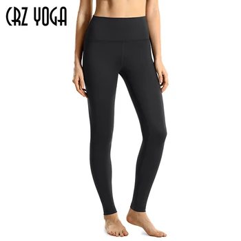 

CRZ YOGA Women Light Fleece Leggings Matte Brushed High Waisted Tummy Control Workout Yoga Pants -28 Inches
