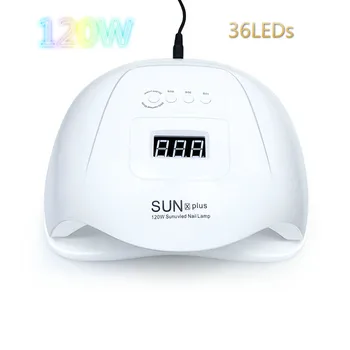 

120W SUN X Plus UV LED Nail Lamp Nail Dryer 36 LEDs Fast Drying All Nail Gel Polish Motion Sensor 10S 30S 60S 99S Manicure Tool