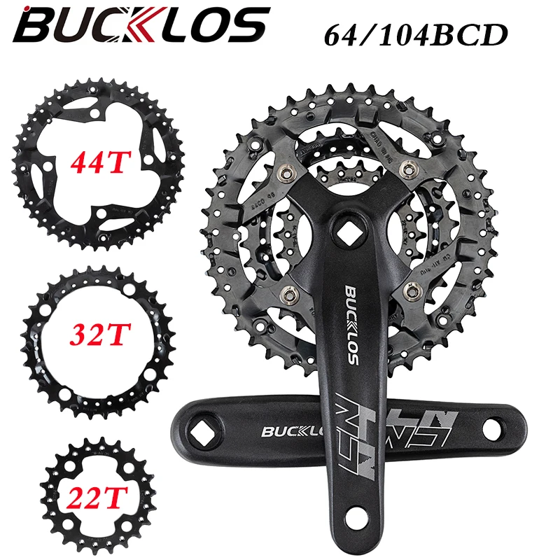 Комплект коленчатого вала BUCKLOS MTB 9 скоростей 22-32-44T велосипедный комплект