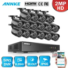 ANNKE 1080P H.264+ 16CH CCTV камеры DVR системы 16 шт. IP66 водонепроницаемый 2.0MP пуля камера s домашний видео комплект системы видеонаблюдения