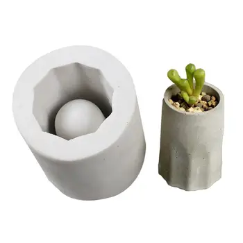 

Concrete Flower Pot Succulent Plants Planter Vase Silicone Mold Garden Decor