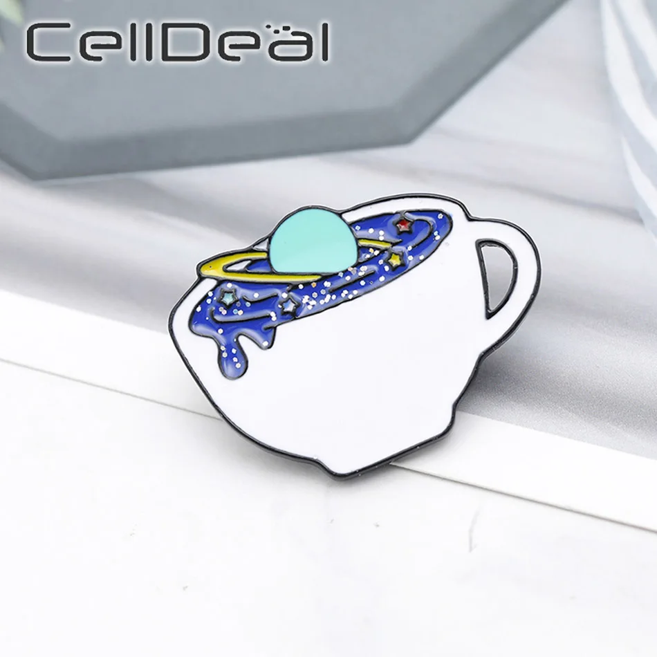 Эмалированная Брошь унисекс брошь в виде кофейных кружек рубашки эмалированного