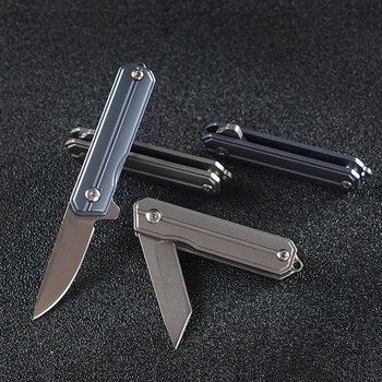 

Outdoor titanium alloy new mini folding knife D2 blade pocket with key chain folding knife