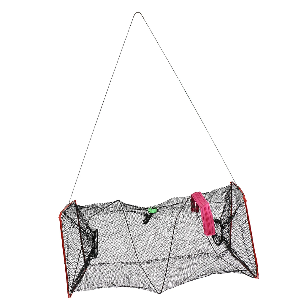 Portable Fishing Trap Nylon Net Crab Prawn Shrimp Crayfish Lobster Fishing Tackle Pot Network Fish Cage