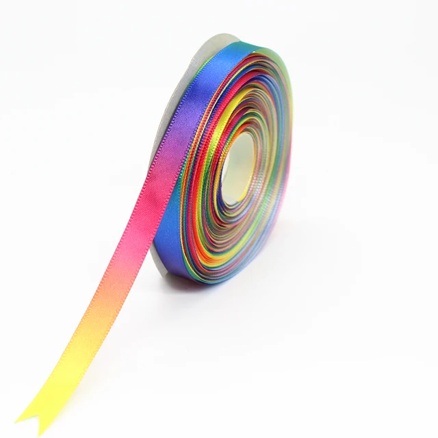 Rainbow Ribbon Satin Ribbon Rainbow Satin Ribbon Rainbow Colored Ribbon for  Crafts Gift Wrapping Pride Birthday