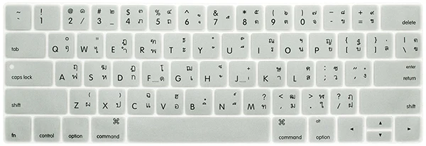 Thailan keyboard cover For macbook pro with touchbar A2159 A1707 A1707 A1989 A1990 New pro US-Enter cover Protective film - Цвет: Silver