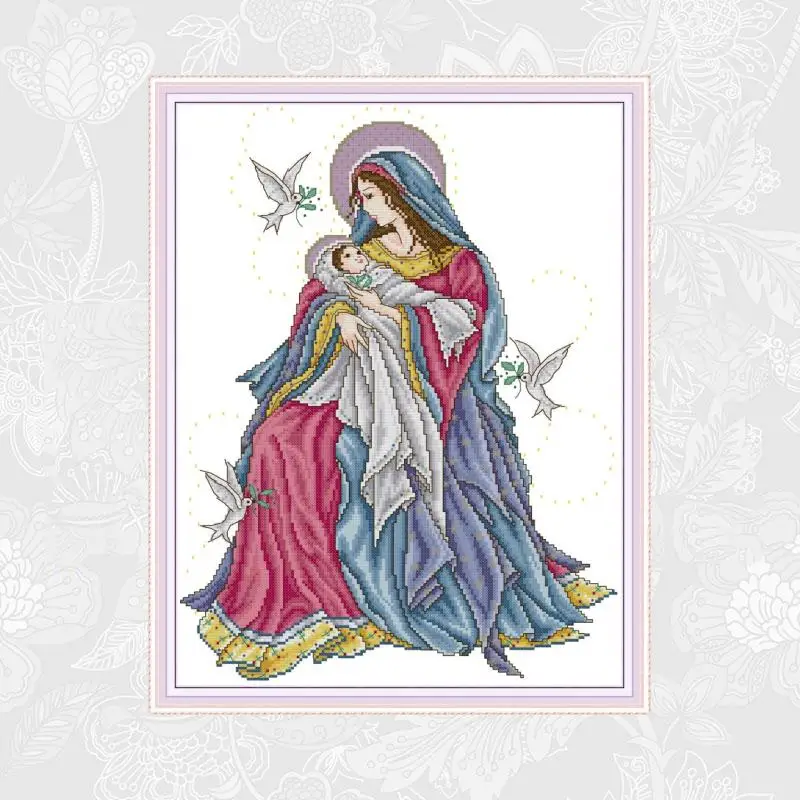 Набор для рукоделия Joy Sunday Мадонна и сын начинающих вышивка крестом Aida 11CT 14CT