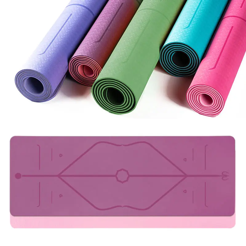 

1830*610*6mm TPE Yoga Mat Position Line Non Slip Mat For Men Women Fitness Tasteless Gym Exercise Pads Pilates Pillows Yoga Mat