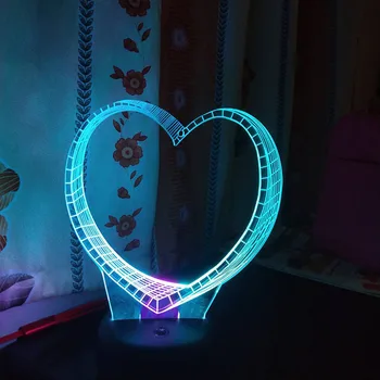 

Heart Led Night Lamp Hit Color Nightlight for Kids Bedroom Decor Light 7 Color Change Touch USB 3d Lamp Gift