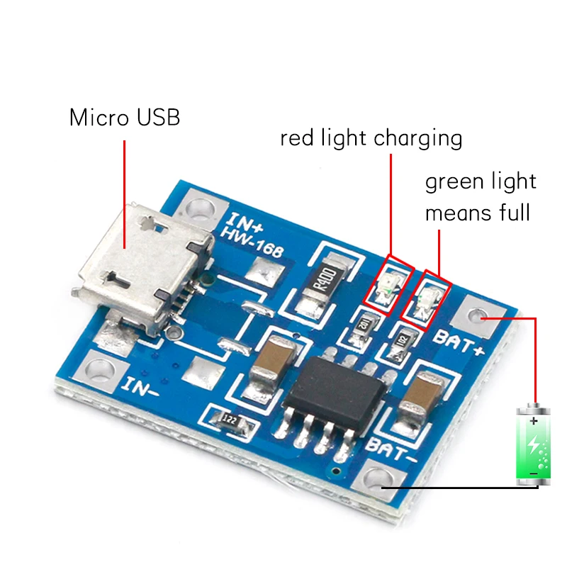 10 шт. 5 в 1A Micro USB 18650 литиевая батарея зарядное устройство Модуль + защита двойной