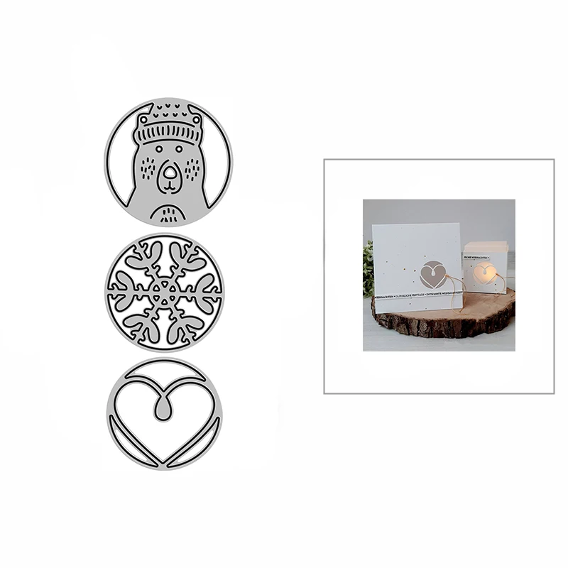 

Новинка 2021, металлические Вырубные штампы в форме сердца, медведя, снежинки, пузырьков для украшения «сделай сам», скрапбукинга и изготовления карт, набор бумажных поделок без штампов