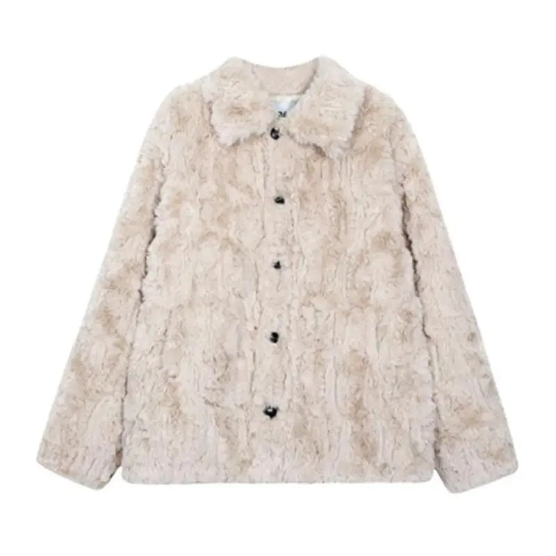 

2020 new faux fur coat female autumn and winter rabbit fur plush fluffy short style Korean lamb hair loose