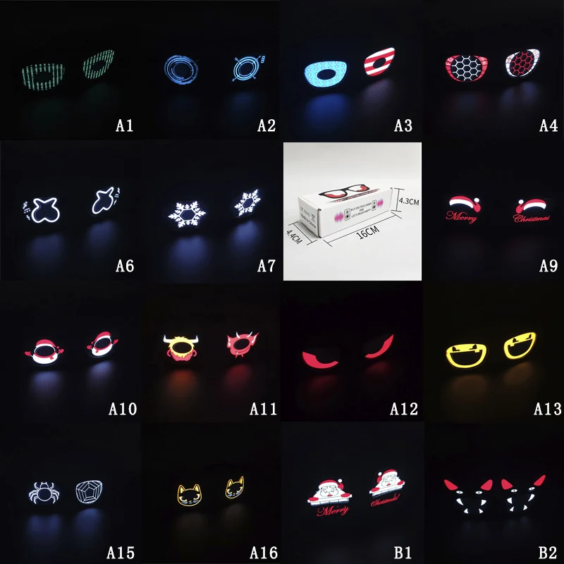 GB02 LED Glowing Glasses Masks DIY Glass Halloween Santa Claus Xmas Christmas Birthday Gifts Festival Party Supplies Home Decors