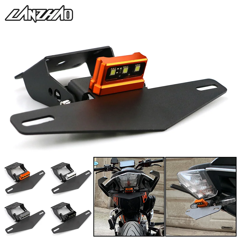 Motorcycle License Plate Holder Frame Mount Bracket With Light For Ktm