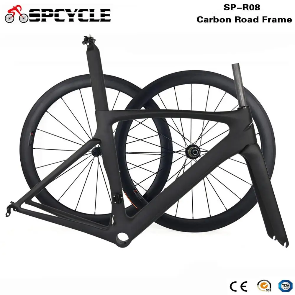 Spcycle 700C Aero полный карбоновый дорожный велосипед рама колесная гоночный велосипед карбоновая рама и 50 мм Колесная пара размер 49/52/54/56/58 см