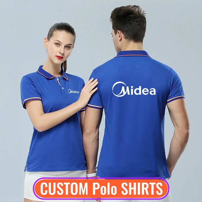 Polos de moda para hombre y mujer, impresión personalizada, gratuito, camisas uniformes de equipo de empresa Unisex|Polo| - AliExpress