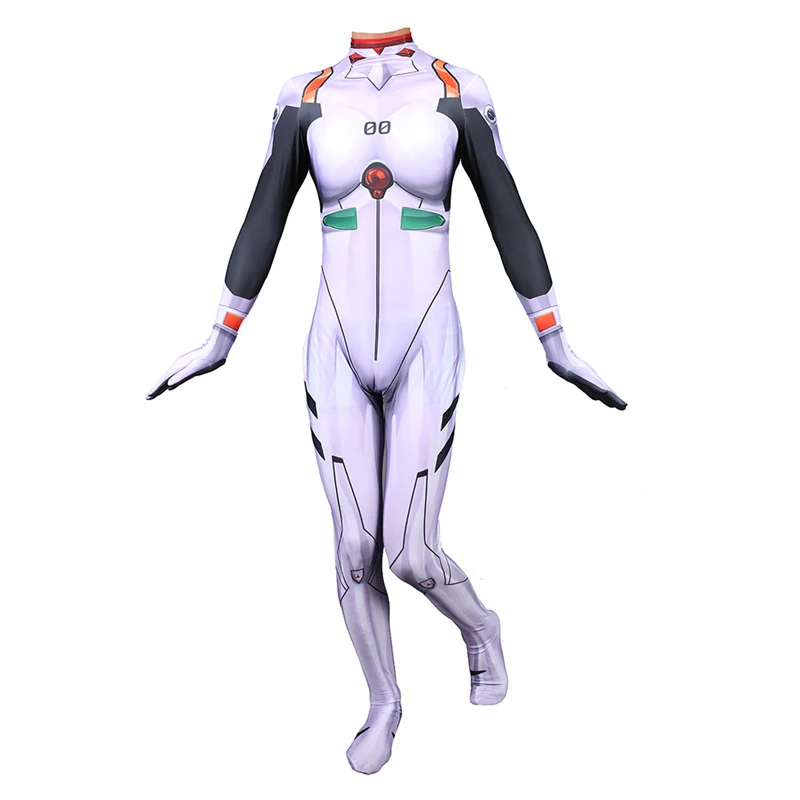 Эва аниме Jumpsuits Комбинезоны Косплей Костюм неоновый Genesis Evangelion комбинезон унисекс лайкровый зентай длинный рукав полноразмерный костюм