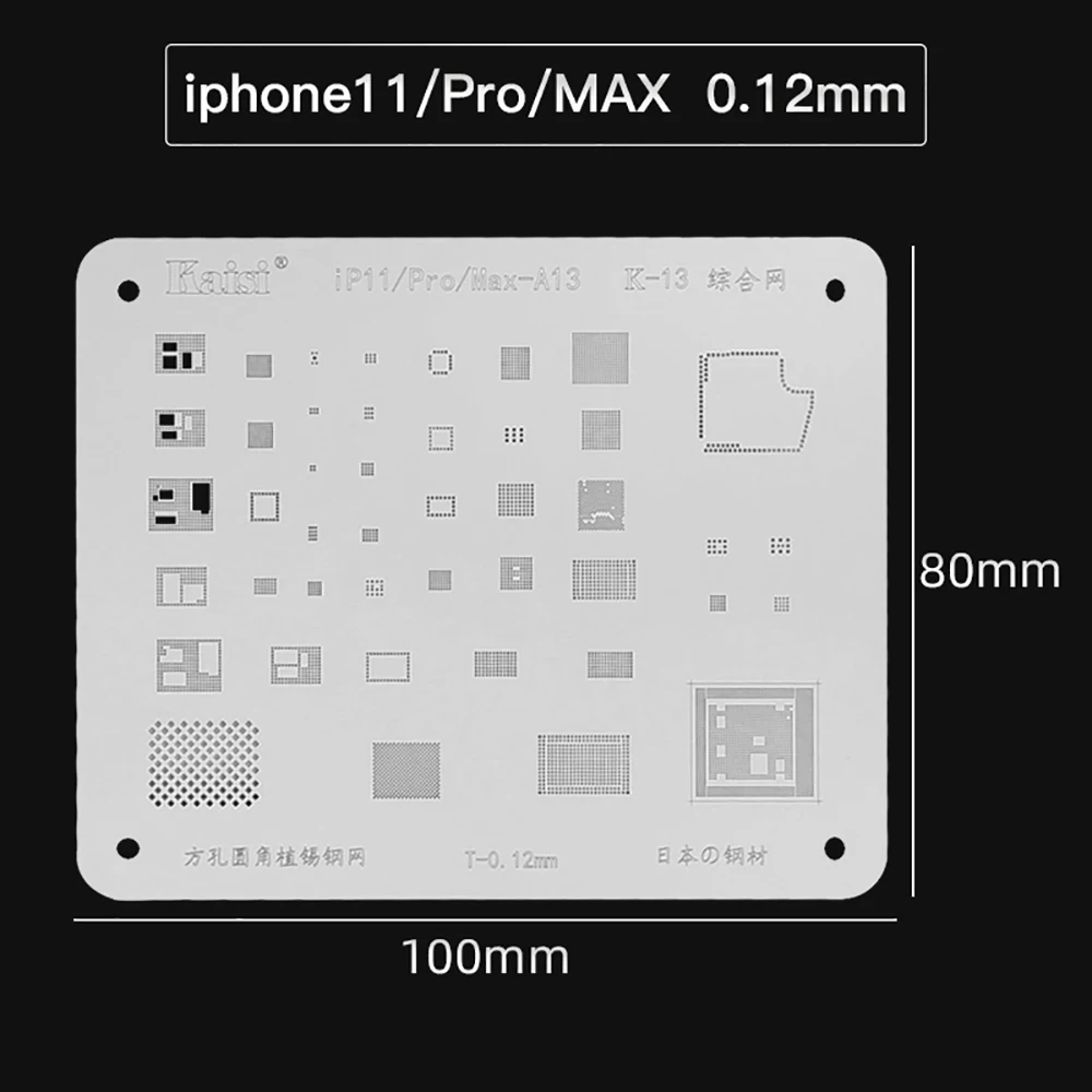 iPhone 11pro-MAX 6 шт./лот высокое качество IC чип наборы трафаретов для пайки BGA набор припоя шаблон для iPhone 11 pro Max XS XR X 8 7 6S 6plus - Цвет: iPhone 11pro-MAX