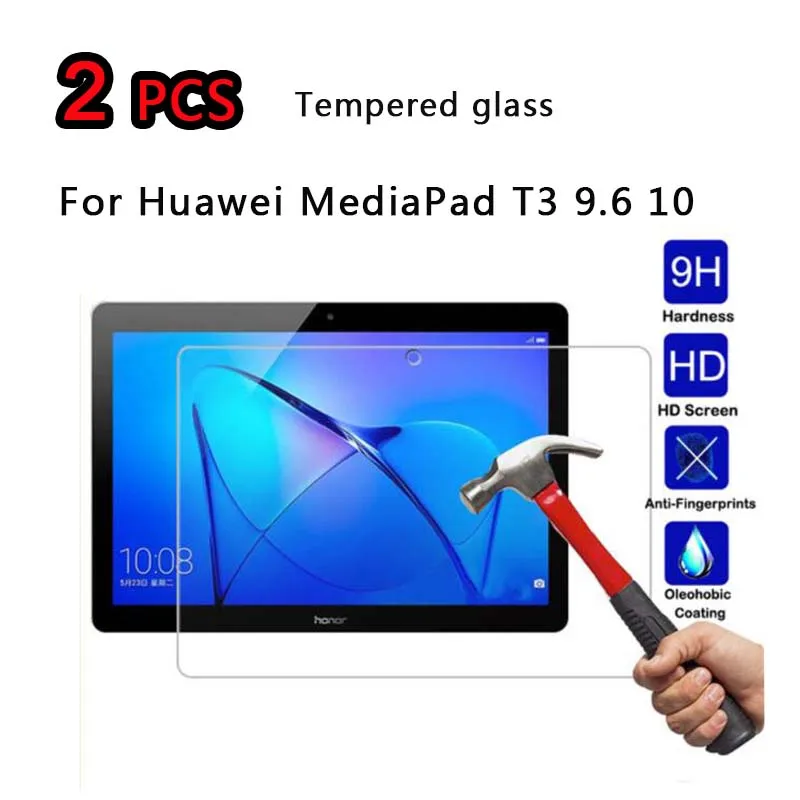 2pcsTempered стекло для huawei Медиа Pad T3 10 AGS-L09 защитный экран для планшета 9," закаленное стекло защитный экран для планшета пленка