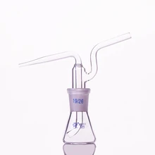 Треугольная газовая бутылка для мытья, объем 10 мл, коническая плоская колба с заземляющим горлышком, газовая бутылка для мытья, кальян