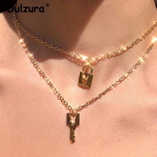 Харадзюку, ожерелье с подвеской в виде замка кролика для девочек, s Ins, хит, колье для влюбленных в кролика, женское ожерелье в стиле панк, уличный стиль, золотая цепочка унисекс