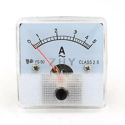 

Analogue AC 5A Current Panel Ampere Meter Gauge White YS-50