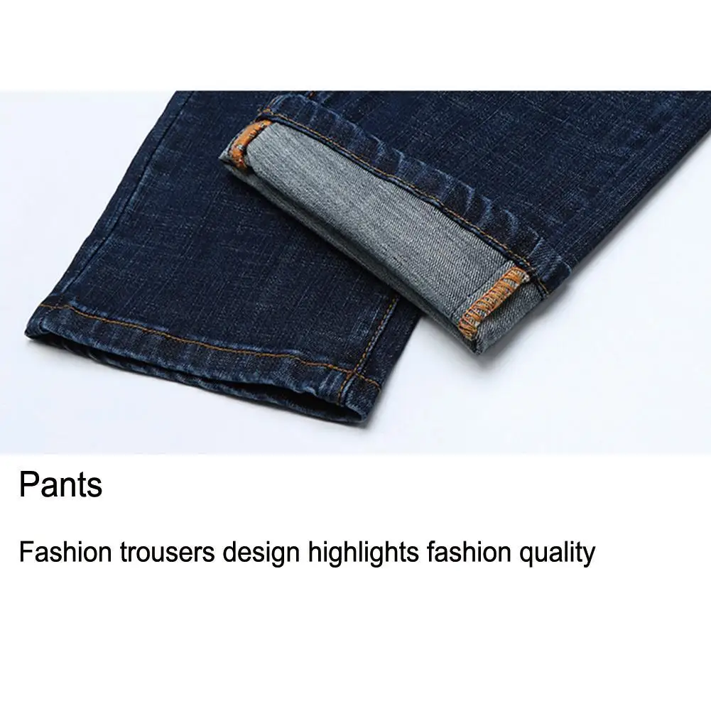 Мужские Винтажные средняя посадка, прямые джинсы с краем, мужские Стрейчевые прямые джинсы
