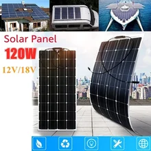 120W 36 Cells Flexible Solar Panel with 20A Solar Controller for 12V Battery Charging RV Boat Caravan