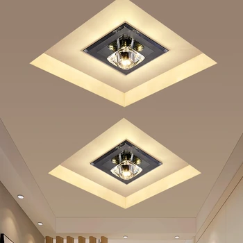 

Tiooka Shine Crystal Glass 5W Led Ceiling Light Flush/Surface Mount Diamond Design Kitchen Aisle Corridor Light Ceiling Lamp