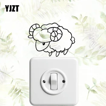 

YJZT Farm Sheep Wall Switch Sticker Kids Room Decor Cartoon Art Vinyl Decal S19-0363