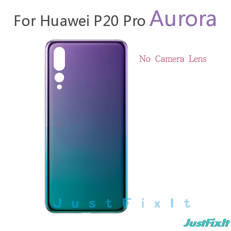 Замена для huawei P20 Pro Задняя стеклянная крышка с объективом камеры для huawei P20 Pro крышка батареи Задняя Дверь Корпус чехол - Цвет: Aurora No Lens