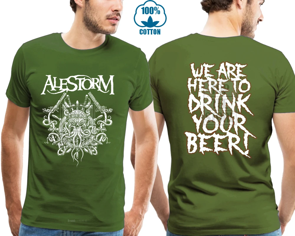 Армейский зеленый Alestorm футболка народный Металл Кристофер боуз S M L XL 2XL 3XL Gloryhammer 012769 - Цвет: Армейский зеленый