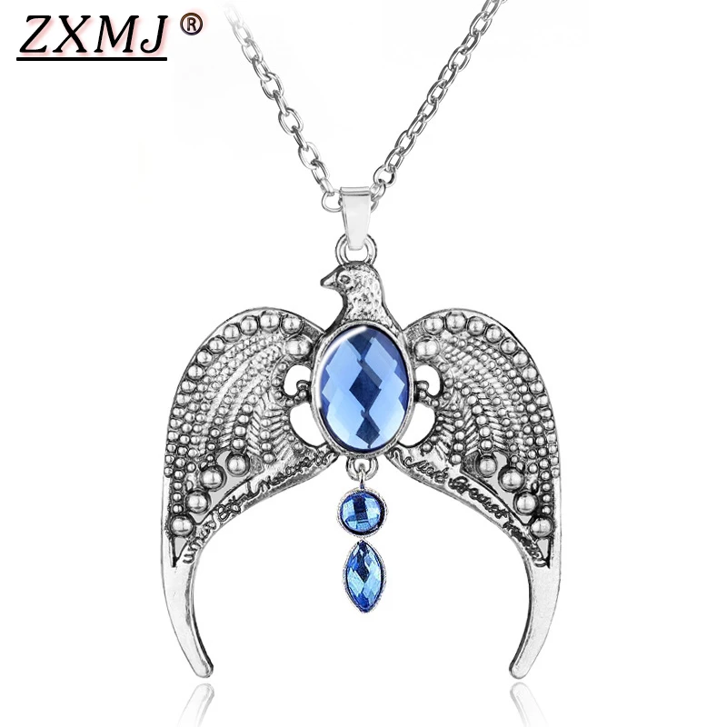 ZXMJ Harried Ravenclaw, ожерелье с орлом, Поттер, винтажный Шарм, подвеска для мужчин и женщин, ювелирные изделия, два цвета, Орлиная корона, диадема, кристалл