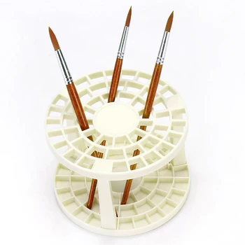 

Paint Brush Holder Makeup Brushes Desk Organizer Home Pen Stand Office Round Pencil Multi Hole Drawing School Artist Stationary