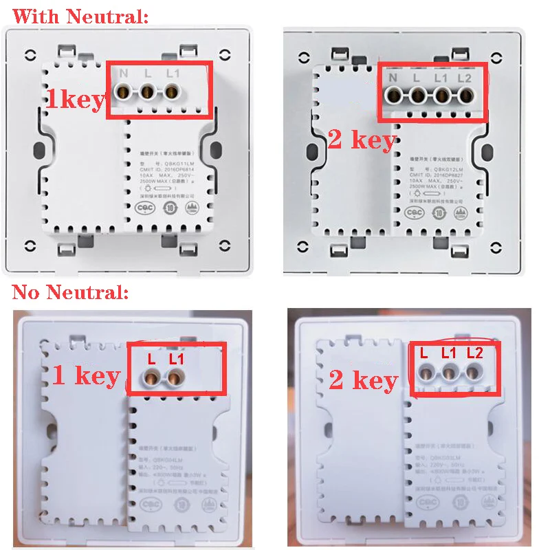 Настенный выключатель Xiaomi Aqara D1 Smart Zigbee Беспроводной Выключатель с дистанционным