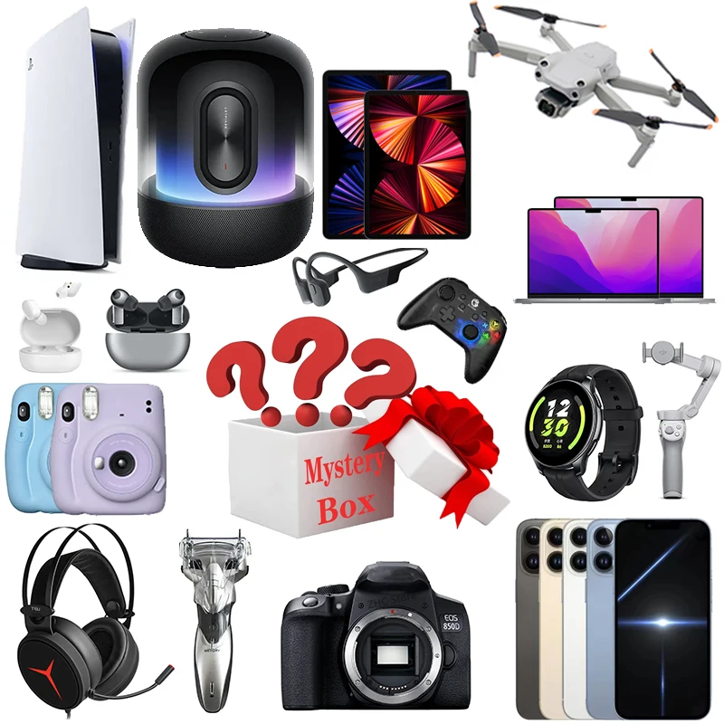 Digital Electronic Lucky Mystery Boxes There is A Chance to Open: Mobile Phone Cameras Drones Gamepads Projector More Gift | Электроника
