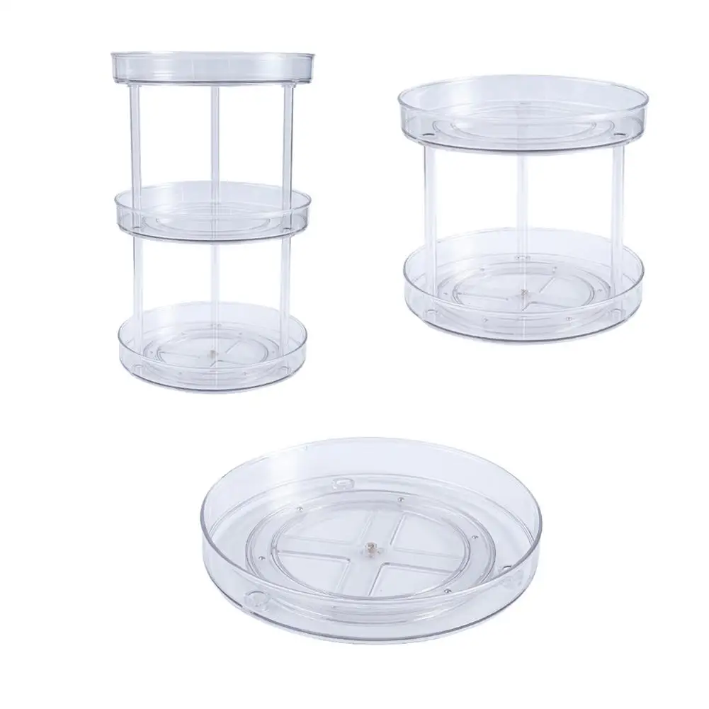 

Turntable Storage Bin Practical Plastic Storage Box of Tea Sweeteners and More Turntable Spice Rack for the Kitchen Cupboard