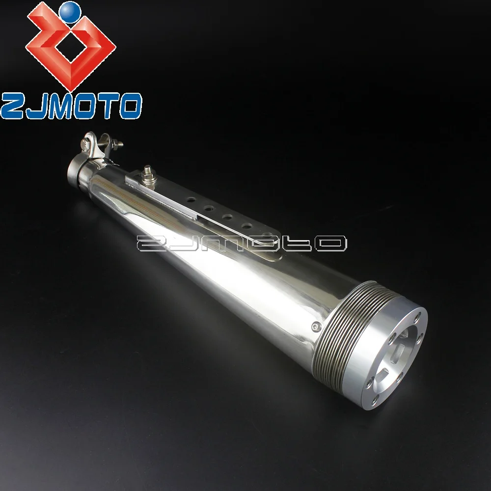 Мотоциклетные винтажные выхлопные глушители для Harley Honda Yamaha Suzuki Kawasaki Triumph пользовательские стальные выхлопные глушители трубы - Цвет: 135 Chrome