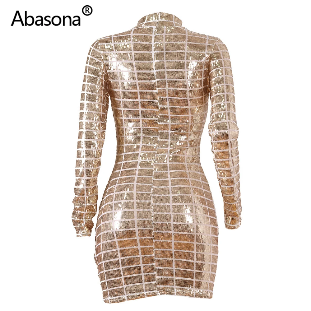 Abasona, Осеннее, зимнее, женское, с длинным рукавом, геометрический рисунок, сексуальное, облегающее, мини платье, из прозрачной сетки, обтягивающие, с блестками, платья, вечерние, для ночного клуба