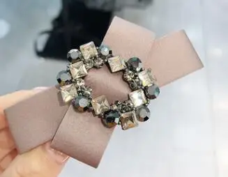 Korea Handmade Flower Crystal Hair Accessories For Girls Pearl Hair Bows Rim Hairpin Hair Clips Barrette - Цвет: Champagne