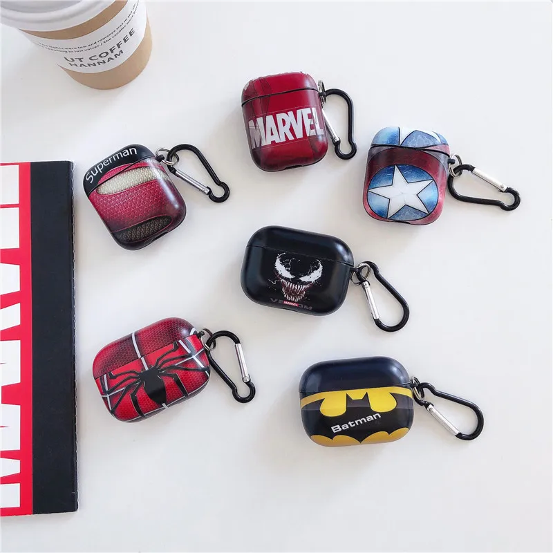 

Capa For Apple AirPods PRO Luxury Earphone Soft MID Case For Apple AirPods 3 MARVEL Venom Superman Cover Case With Hooks