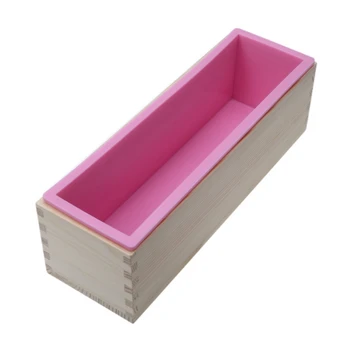 

1200G Diy Soap Wooden Soap Mold Box Silicone Liner Rectangular Loaf Swirl Soap Mold Tool Diy Soap Candle Mold Mold Making Tool