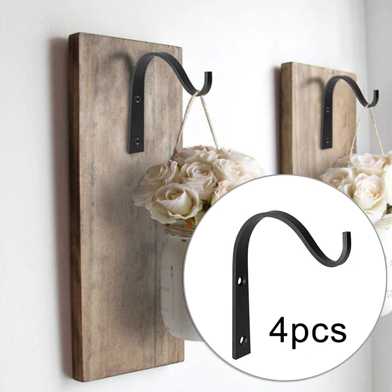 

4pcs Decorative Hooks Hanging Lanterns Wall Pots Wind Chimes Flower Basket Holder Furniture Multi Purpose Hook