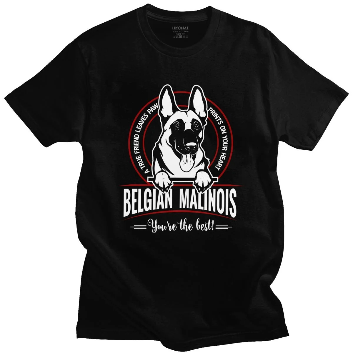 Fashion Men T Shirts Belgian Malinois Tshirt Short Sleeve Cotton Tee Top Best Friend Shepherd Dog T-shirt Clothing Gift Idea
