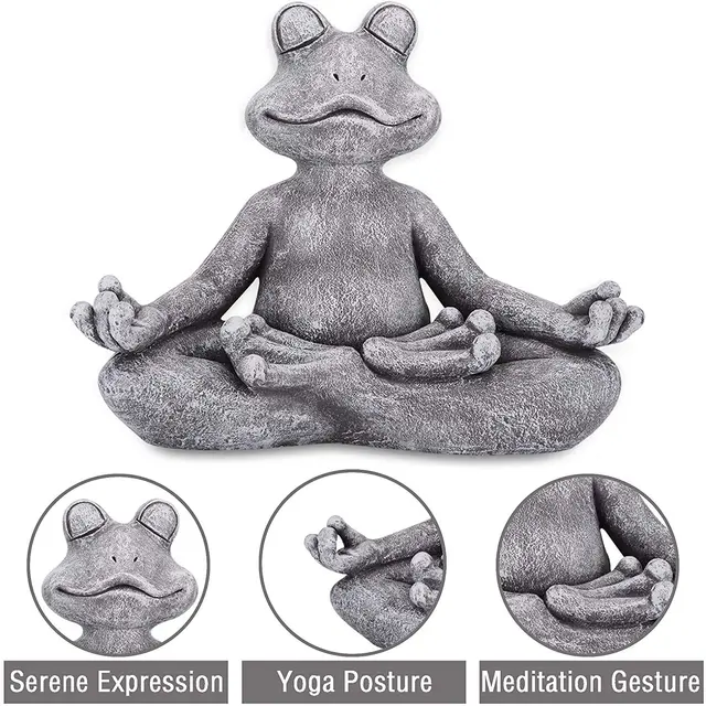 Forró Gyanta Kézműves Buddha Meditáció Béka Kutya Macska Szobor Állati Művészeti Jóga Figura Kert Kültéri Díszek Születésnapi Ajándékok - Image 4